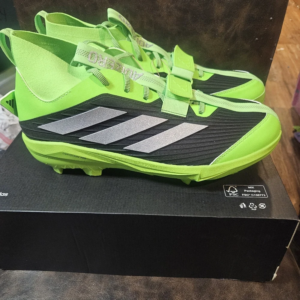 adidas Men's adizero Edge+ Baseball Cleats: GREEN/BLACK: NEW IN BOX: SIZE 11
